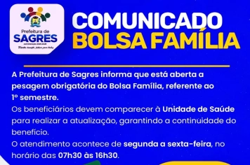 COMUNICADO BOLSA FAMÍLIA !!!
